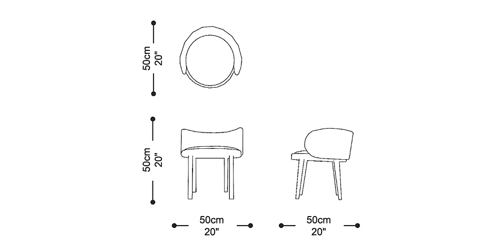 Image of the main dimensions of the product